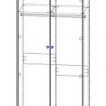 Чертеж Шкаф 2-х дверный Рубис BMS