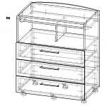 Чертеж Комод раскладной Браво BMS