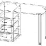 Чертеж Письменный стол ПС 40-15 BMS