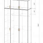 Чертеж Распашной шкаф Ронда 1-1 BMS