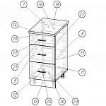 Чертеж Шкаф-стол с 3 ящиками Рондо BMS