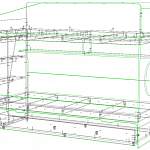 Чертеж Трехъярусная кровать Миф 10.4 BMS
