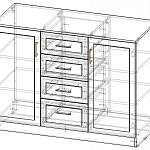 Чертеж Комод №9 МДФ Люкс BMS