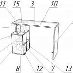 Чертеж Стол письменный Ученик 3 BMS