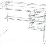 Чертеж Письменный стол СПМ-07.1 BMS