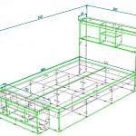 Чертеж Кровать с полками Молли 47 BMS