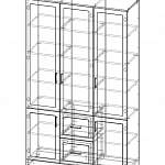 Чертеж Шкаф книжный 3 №4 BMS