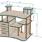 Чертеж Стол письменный  Ирма 5 BMS
