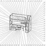 Чертеж Двухъярусная детская кровать со столом Дино 53 BMS