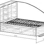 Чертеж Кровать с полками Молли 40 BMS
