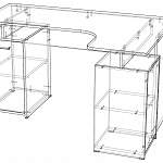 Чертеж Письменный стол Диалог 003 BMS