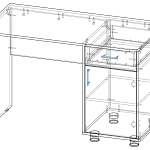 Чертеж Письменный стол Дельта 15 BMS
