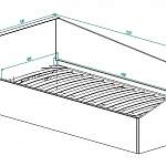 Чертеж Кровать угловая Лилит 9 с подъемным механизмом BMS