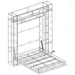 Чертеж Шкаф-кровать с диваном Тида 06 BMS