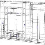 Чертеж Стенка в гостиную Ксандра 11 BMS