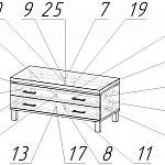 Чертеж Комод прикроватный Тис - 114 BMS