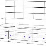 Чертеж Кровать с 3 ящиками Монти 2 BMS
