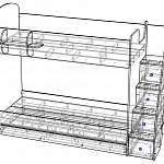 Чертеж Детская двухъярусная кровать Соня BMS