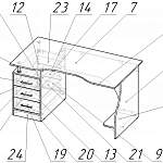 Чертеж Стол компьютерный Филл СПК BMS