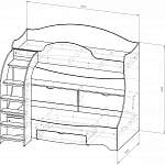 Чертеж Детская двухъярусная кровать ДМ 59 BMS