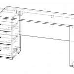 Чертеж Стол руководителя Келли 2 BMS