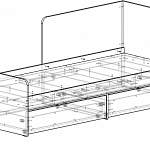 Чертеж Кровать с 2-мя ящиками Jackie BMS