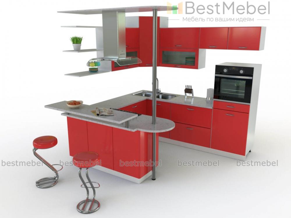 Кухня с барной стойкой Инеза BMS - Фото