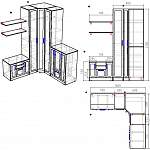 Чертеж Шкаф угловой Виктория-1 BMS