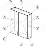 Чертеж Шкаф навесной Мальта 2 двери BMS