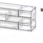 Чертеж Комод Фрам с 3 ящиками BMS