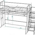 Чертеж Кровать-чердак с диваном Лесси 22 BMS