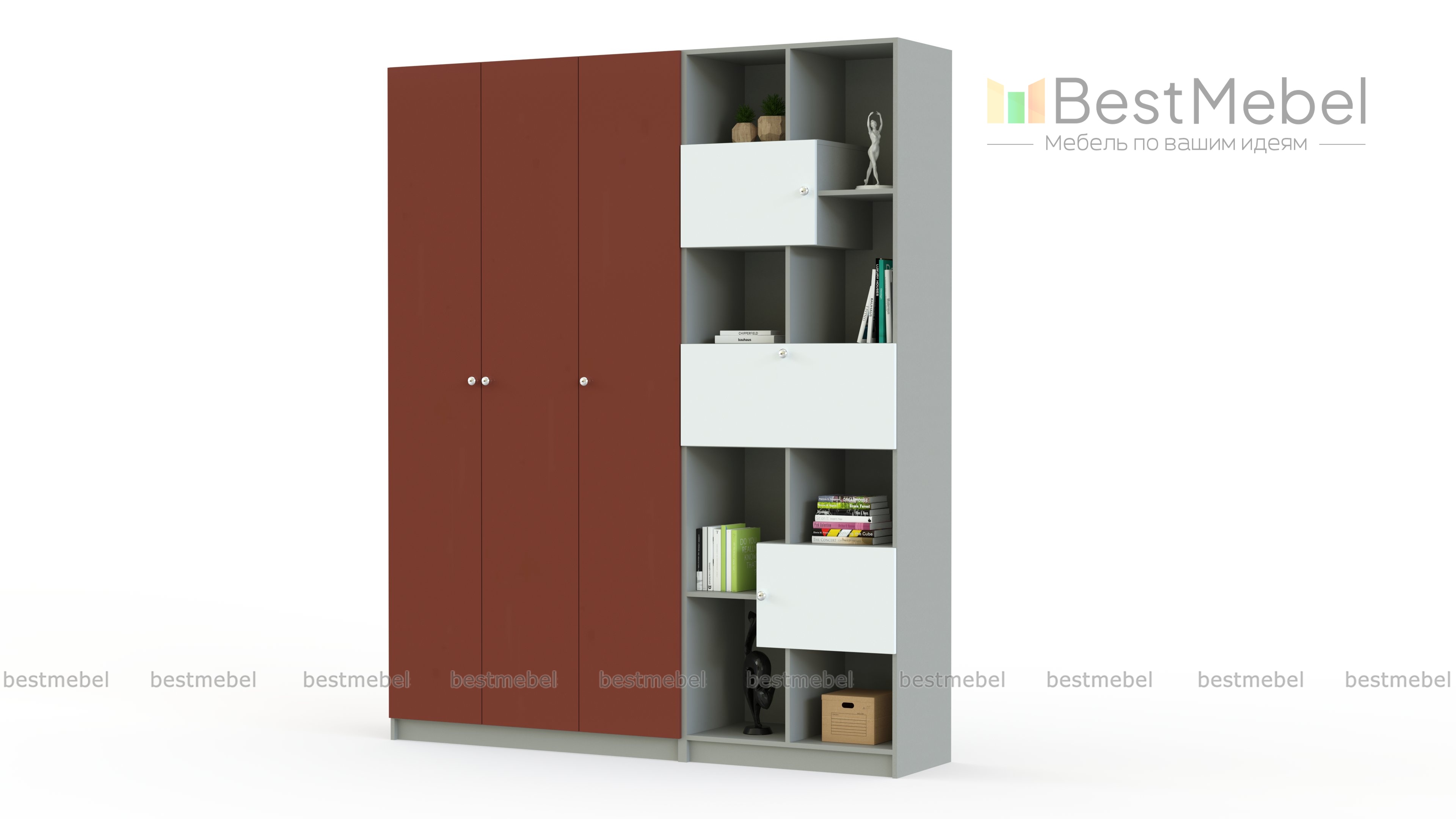 Шкаф-стеллаж Шелби-8 BMS
