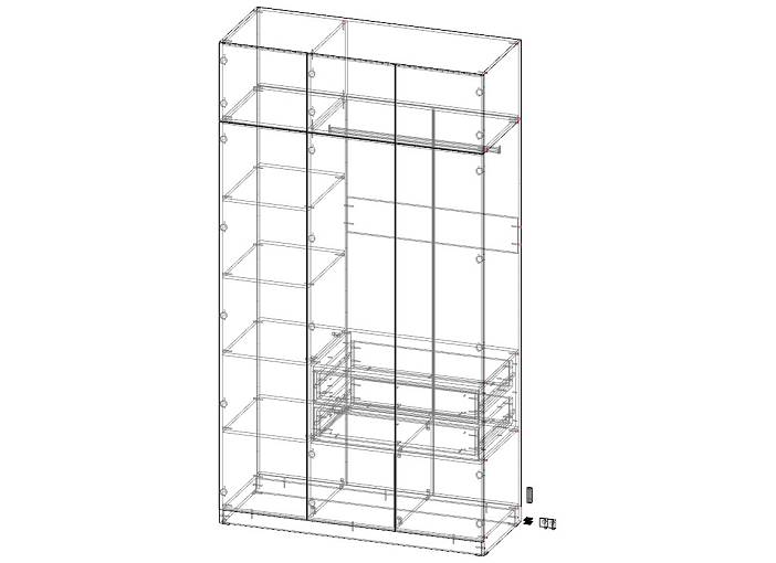 Шкаф для одежды Бронкс (1510х2750х600)