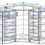 Чертеж Комод угловой Марта 12 BMS