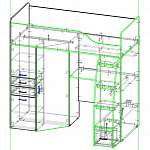 Чертеж Детская кровать-чердак Дм76 BMS