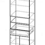 Чертеж Шкаф пенал с дверцами и 1-м ящиком Настя 2 BMS