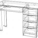 Чертеж Стол маникюрный Энди BMS