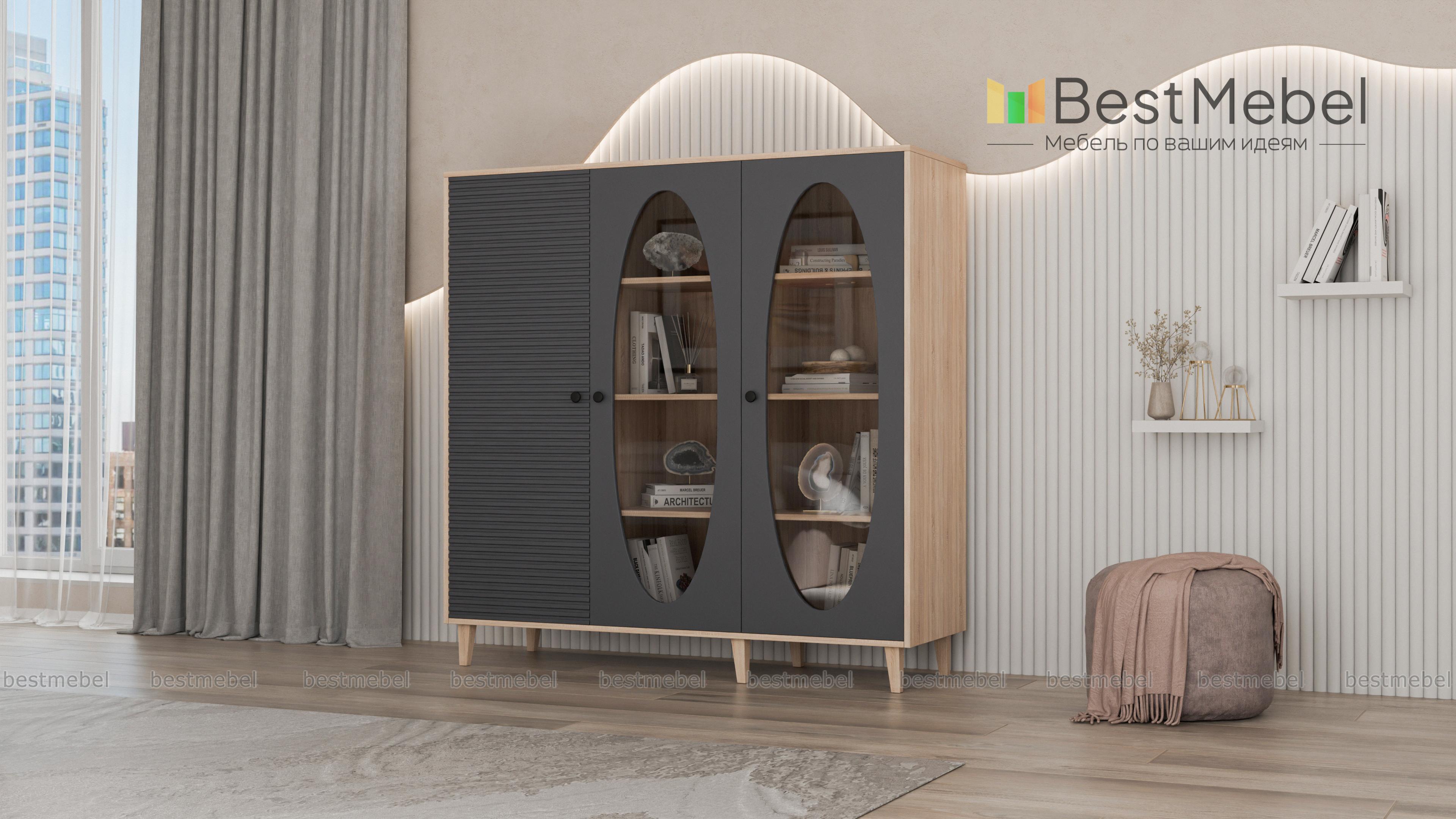 Шкаф книжный Брукс 4 BMS - Фото