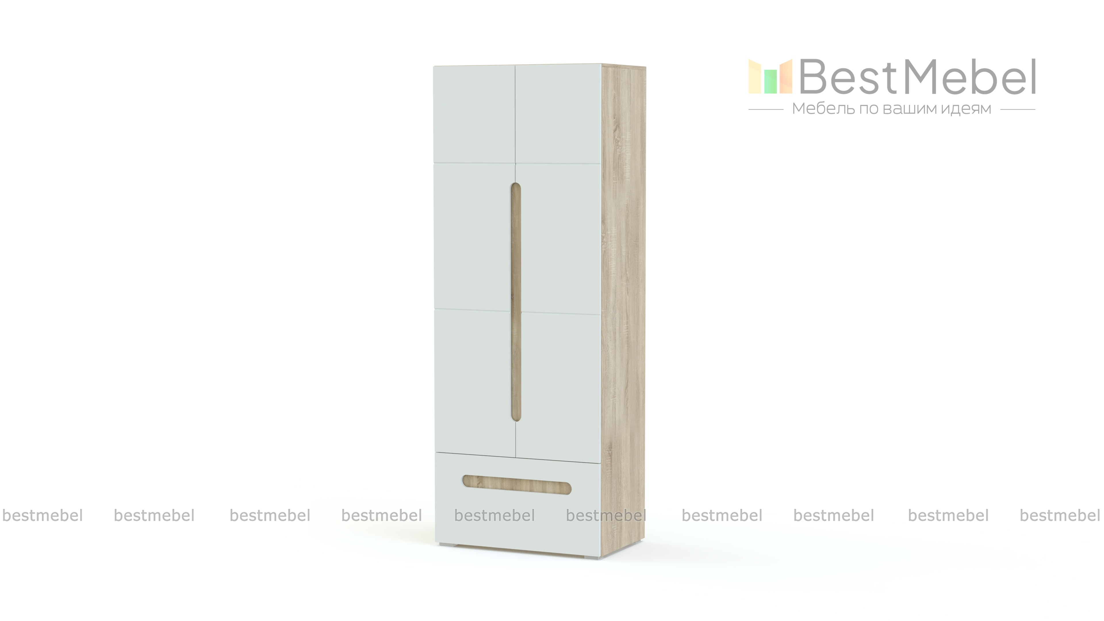 Шкаф 2-х створчатый с ящиком  Палермо BMS